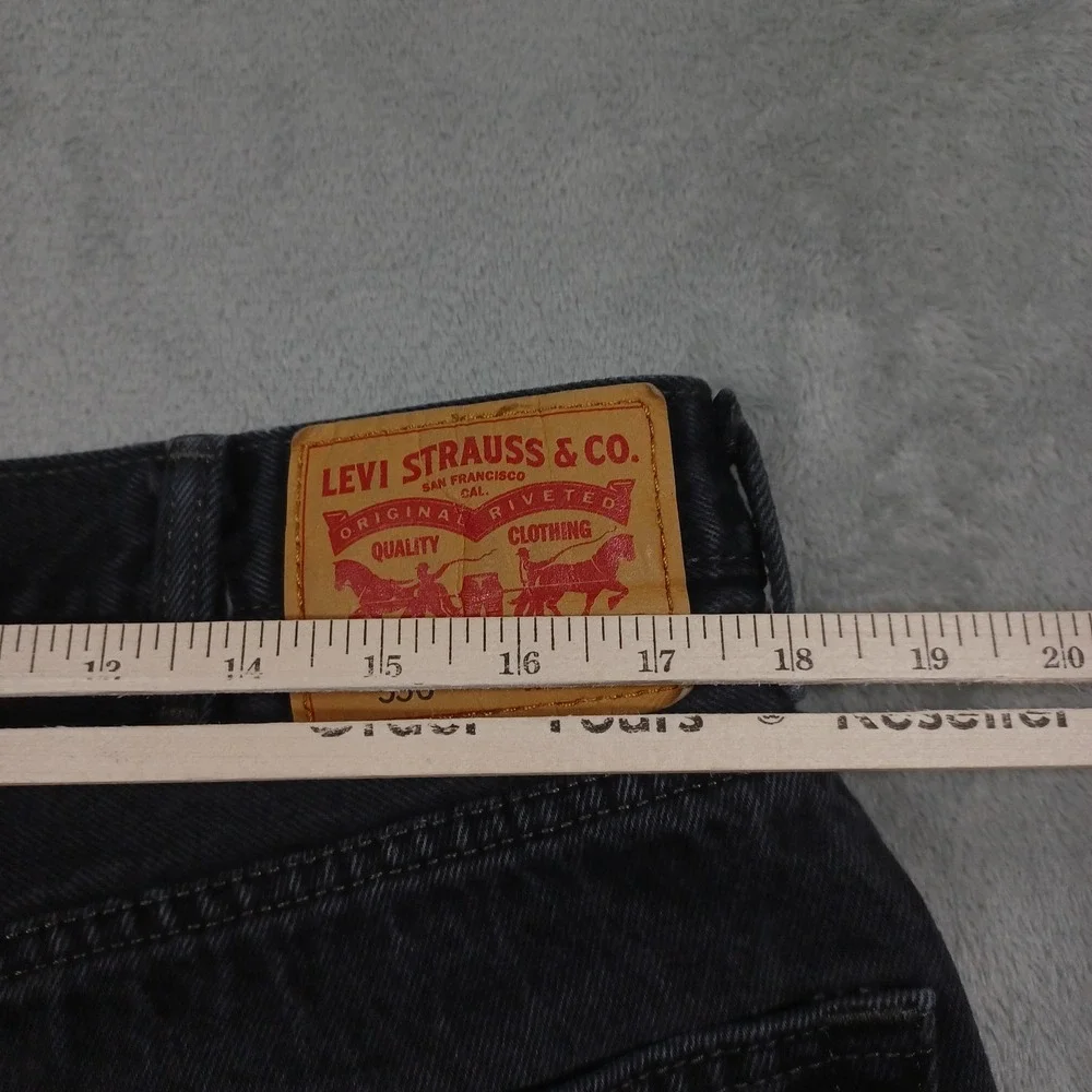 Levis 550 Jeans Mens 38x32‎ Black Denim Distressed Relaxed Fit Pockets Modern
